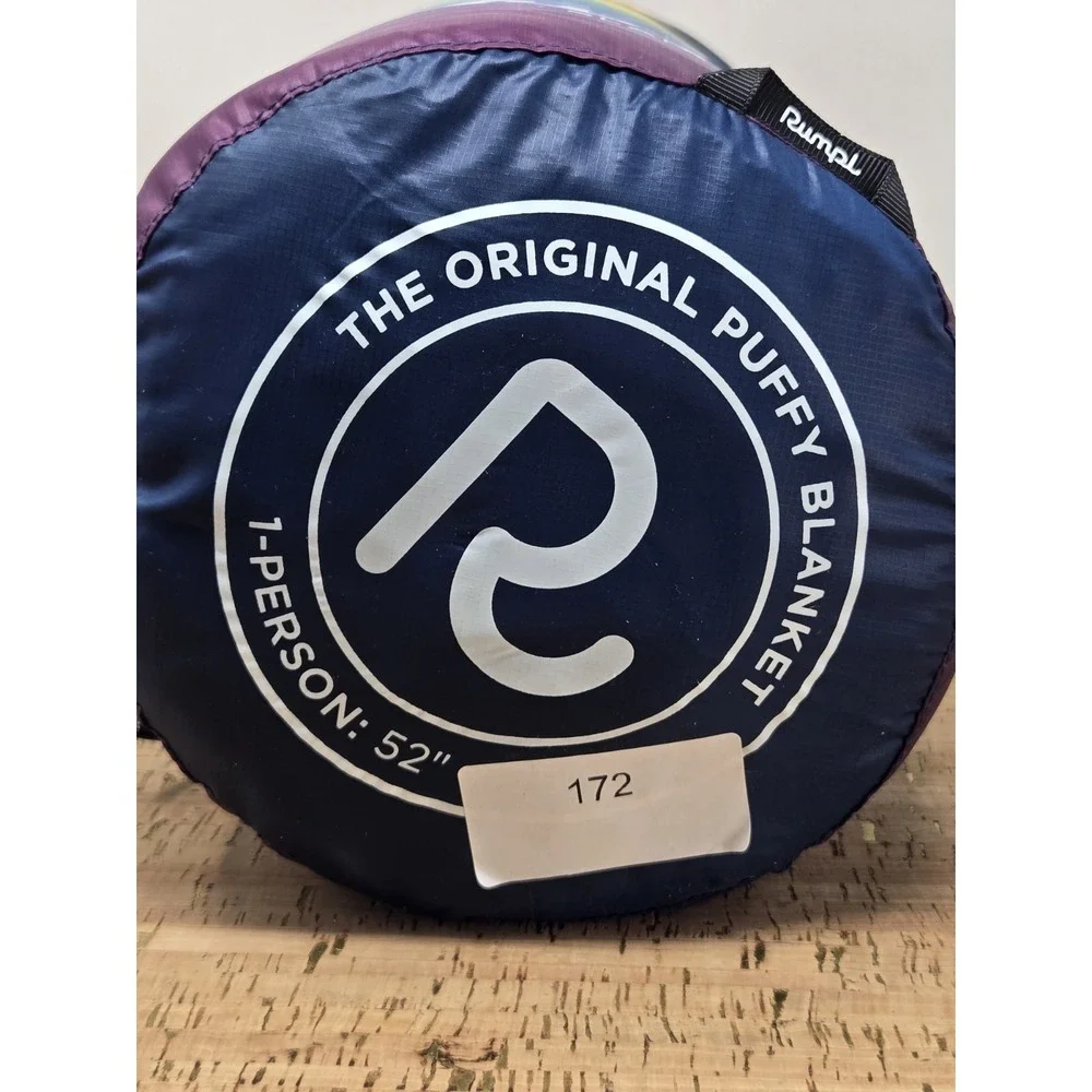 Rumpl Original Puffy Blanket Rainbow Fade Camping Outdoor Sz 52x75
